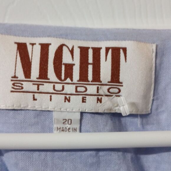 Night Studio Linen vintage ight lilac button down jacket and skirt set  Sz 20 - Picture 5 of 11